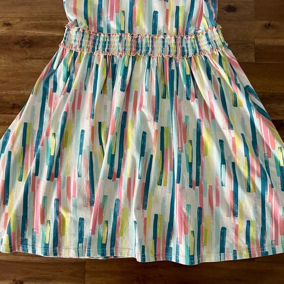 Wildflowers Technicolor Betty Dress Blue Pink Yellow Knit Short Sleeve 14 - Picture 4 of 7